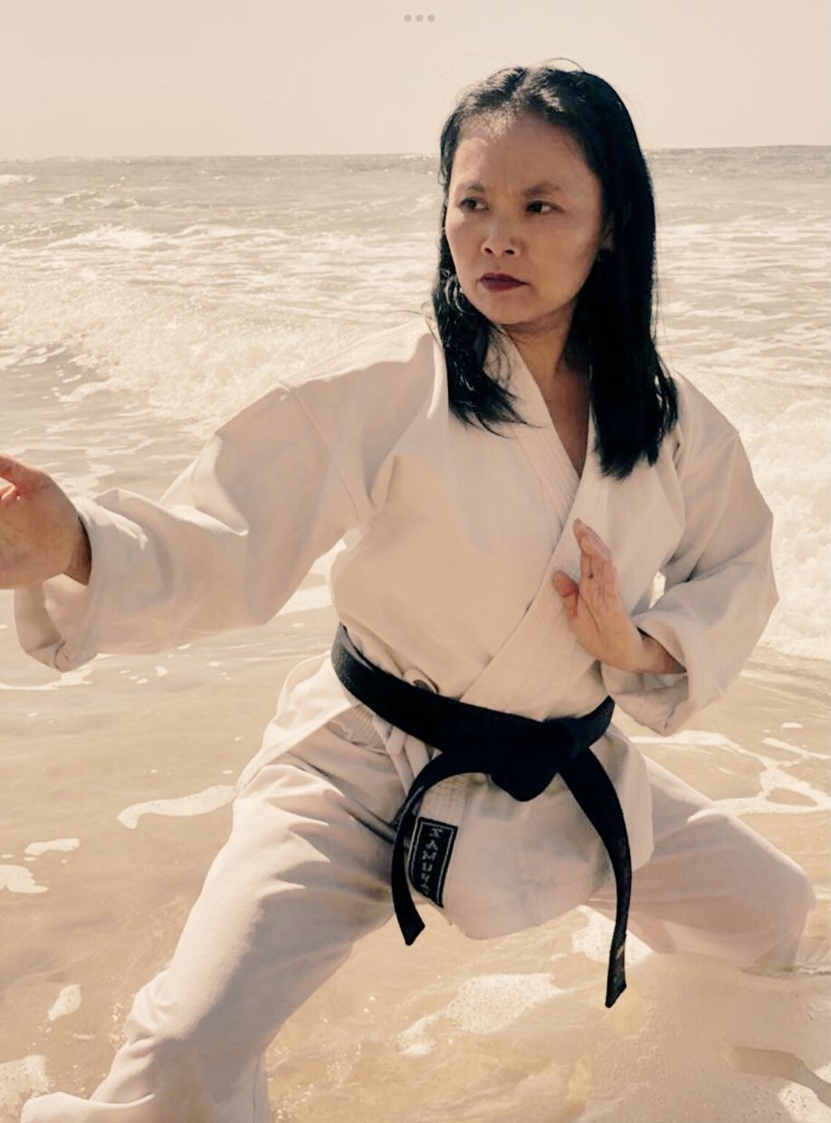 Sheryn Gung performing Sepai Kata from Traditional Gōjū Ryū Karate at Jan Juc Surf Beach
