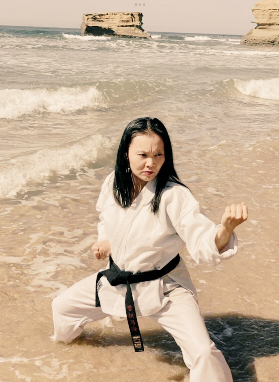 Sheryn Gung teaches Women’s Classes in Traditional Goju Ryū Karate. You can learn from her at Tanden Martial Arts, Jan Juc, Surf Coast.